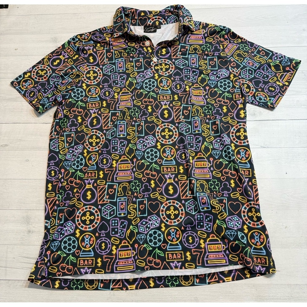 Sunday Swagger the Gambler polo shirt men's large